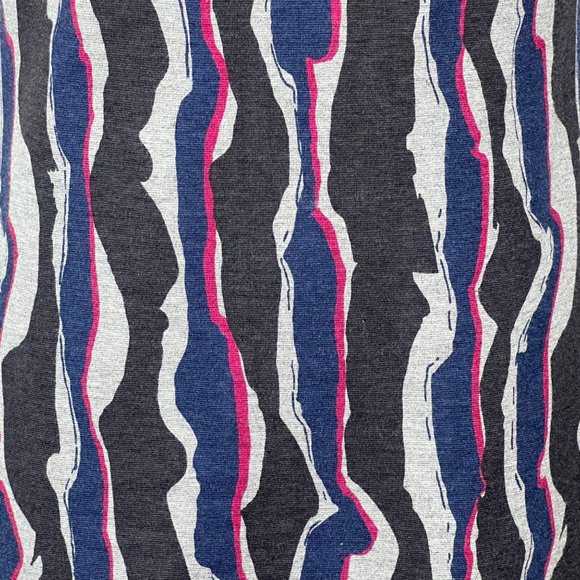 Trina Turk Womens Sheath Dress Gray Black Blue Abstract Stripe Cap Sleeve size 8 - Picture 5 of 12